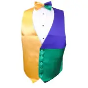 Mardi Gras Block Party Tuxedo Vest and Bow Tie