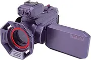 Camcorder Video Camera, Ultra HD 4K 53MP 50X Digital Zoom Vlogging Camera, Auto Focus, 3 Inch Screen 270 Degree Rotation, Hot Shoe, Support Up to 512GB (Violet)