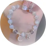 [Hoheng] Moonstone Bracelet Natural Stone Beaded Bracelet Sun and Moon Bracelets Crystal Healing Beaded Bracelets for Women Moonstone Stretch Bracelets Jewelry Gift