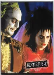 BEETLEJUICE & LYDIA WEDDING ATA-BOY MAGNET 2.5” X 3.5” NEW