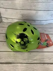 Razor V17 Multi Sport Helmet Green w/Black Skull SZ Small NWT Scooter Bike Skate