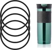 4Pcs Black Replacement Gasket for Contigo Snapseal Byron Travel Mug 16oz & 20oz, Silicone Lid Seal Leak-Proof for Contigo Coffee Travel Tumbler Glassware and Drinkware Insulated Drinks Containers