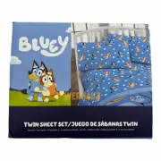 Bluey Bingo Blue Polka Dots Twin Bed Sheet Set - 3 Piece Set
