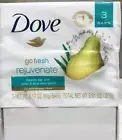 Dove Go Fresh Rejuvenate Beauty Bar Soap Pear and Aloe Vera 3 bars