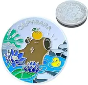 Capybara Collector Coin, Cute Animal Souvenir, Metal Display Keepsake, Detailed Iron Craft, Includes Protective Acrylic Box, Ideal Present for Birthdays and Christmas