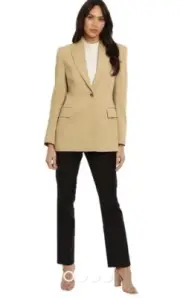 Saba Dharma Stitch Detail Blazer Sandstone Size 16