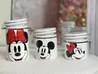 New Set 3 Disney Mickey Minnie Mouse Hinged Kitchen Storage Cookie Jar Canisters