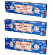 3 Box x 15g Nag Champa Incense Satya Sai Baba Agarbatti Scent Meditation Aroma