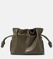 [Loewe] Loewe Flamenco Mini leather clutch One Size green