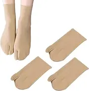 [SUNTRADE] 3 Pair Women Japan Tabi Socks, Split 2 Toe Sandals Thin Breathable Crew Ankle Socks for Athletic Summer Run Spring