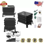 Durable 3-Tray Worm Bin with Compost Worms Starter Kit – Ideal for Small Spaces
