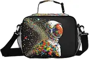Astronaut Bright Spots Insulated Lunch Box for Women Men - Ideal for Work, Picnics - Includes Adjustable Shoulder Strap