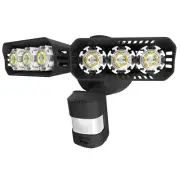 27W Motion Sensor LED Security Light Outdoor Floodlight Black Wall Mount Wired