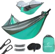 1-2Person Outdoor Mosquito Net Parachute Hammock Camping Hang Sleeping Bed Swing