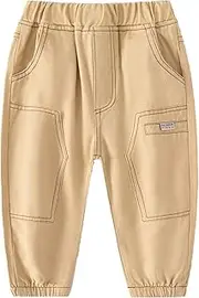 [Generic] 24 Month Baseball Pants Solid Color Pocket Work Pants Pants Toddler Boy 18 Month Clothes