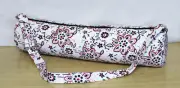 Black And Red Floral Hand Block Printed Yoga Mat Carrier Bag With Shoulder Strap