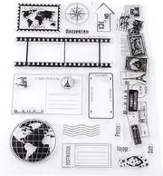 Transparent Stamps, Stamps, Map Silicone Stamps, for Scrapbooking for Card