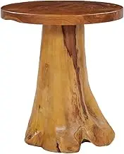 Teak Wood Coffee Table for Living Room, Round Modern Table - Solid Wood, Farmhouse Coffee Table, Wood Table, Room Tables,40x40 cm