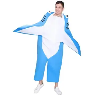 成人鯊魚服裝演出服海洋動物連體衣卡通動漫行走服萬圣節演出服