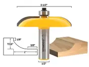 2-1/2" Diameter Cove Raised Panel Router Bit - 1/2" Shank - Yonico 12131