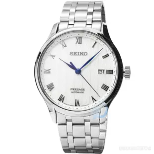 【柒號本舖】SEIKO PRESAGE 精工調酒師機械鋼帶錶-銀 / SRPC79J1