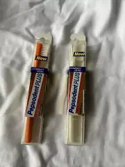 Pepsodent Plus Youth Toothbrushes Vintage Set Of Two Orange White Compact Head