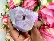 Amethyst Agate Freeform - Rare Agate and Amethyst Druzy Tower - 2.8" Amethyst