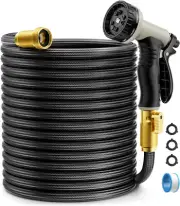 Garden Hose Non-Expandable 100Ft, Outdoor and Garden Flexible Water Hose with 10