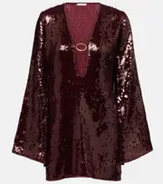 [Oseree] Oséree Marylin sequined kaftan AU 14 burgundy