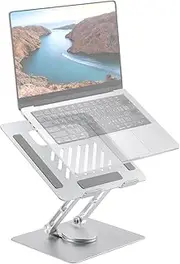 OTREST Adjustable Laptop Stand for Desk, Foldable Ergonomic Laptop Riser, 360° Swivel Portable Aluminum Alloy Computer Stand Compatible with MacBook Air/Pro Lenovo Razer, All 10"-16" Notebooks, CP02S