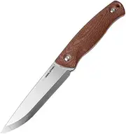 Real Steel Pathfinder Bushcraft Fixed Knife - 14C28N Blade with Micarta Handle- Perfect for Everyday Tasks - Brown