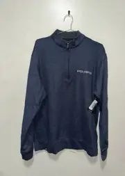 New Polaris Men's Roseau 1/4 Zip Sweater LG Navy