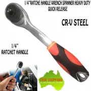 1/4" Handle Drive Socket Ratchet Wrench Spanner Heavy Duty Quick Release