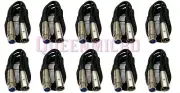 10 x 3FT XLR 3Pin Male Female Mic Microphone Audio Mic Cord Shield Cable 3' Foot