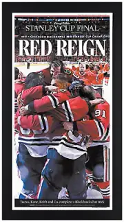 2015 Stanley Cup Finals Champions Chicago Blackhawks Newspaper Print Framed!