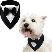 Dog Tuxedo, Adjustable Black Polycotton, Formal Attire for Small Breeds, Wedding, Birthday, Valentine's Day, Cosplay (XL)