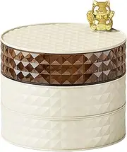 [Vaveren] Rotable Jewelry Organizer Rotating Jewelry Storage Case Fashion Multi Layer Snack Storage Candy Box for Hair Clip Snacks Dorm