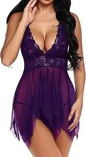 [UIVHLW] Naughtylingerie Lace See Through Mesh Lingerie Temptation V-Neck Backless Clothing