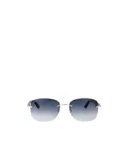 Cartier Rectangular Rimless Sunglasses 58 Gray
