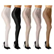 Womens Shiny Pantyhose Control Top Stretch 70D Thickness Footed Stockings Tights
