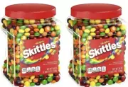Skittles Original Fruity Candy Jar Bite Size Candies 54 oz Each Jar- {2 JARS)