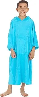 [Undercover] Kids 100% Cotton Terry Towelling Hooded Poncho Beach Cover Up Quick Drying Kaftan