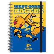West Coast Eagles AFL Mascot Design Hard Cover Spiral Bound A4 Notebook