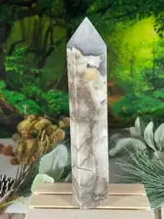 Tower - Natural Stone Vesuvianite Agate Carnelian Crystal Obelisk Point - 840g -