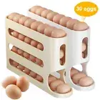 4 Layers Kitchen Rolling Eggs Container Large Capacity for Refrigerator Storage