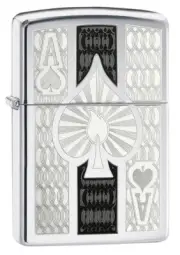 Zippo 24196, Ace of Spades, High Polish Chrome Lighter