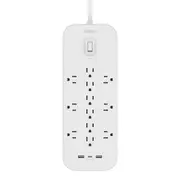 12 Outlet Surge Protector + USB-C and USB-A ports
