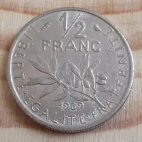 在飛比找蝦皮購物優惠-硬幣 1 / 2 法郎法國