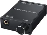 VENEKA USB DAC Audio Converter Adapter with Headphone Amplifier USB to Coaxial S/PDIF Digital to Analog 6.35mm Audio Sound Card