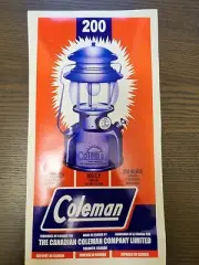 COLEMAN 200/200A CANADA LANTERN BOX REPLACEMENT FRONT PANEL DECAL FREE SHIPPING